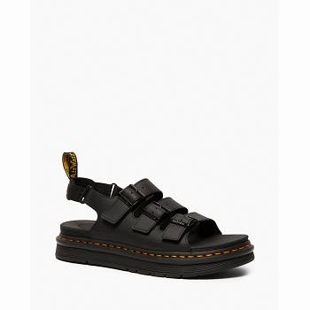 Dr Martens Férfi Soloman Bőr Strap Szandál Fekete